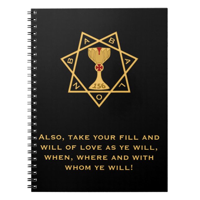 Caderno Espiral Notebook com estrela do logotipo Dourado Babalon S (Frente)