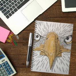Caderno Espiral Notebook com face de águia americana