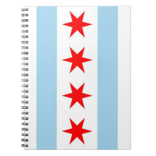 Caderno Espiral Notebook com Flag of Chicago, Estado do Illinois