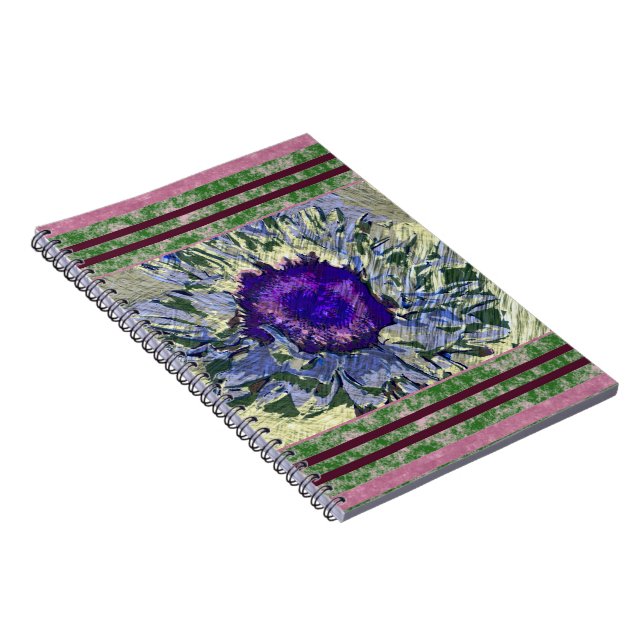 Caderno Espiral Notebook com Flor Roxo (Lado Direito)
