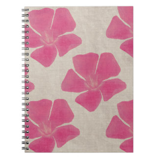 Caderno Espiral Notebook com flores rosa