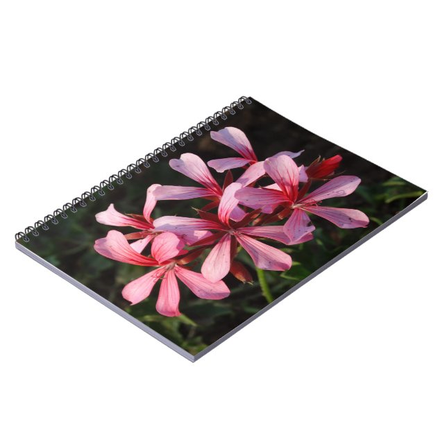 Caderno Espiral Notebook com flores rosa (80 páginas B&W) (Left Side)