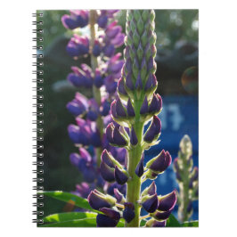 Caderno Espiral Notebook com flores roxas