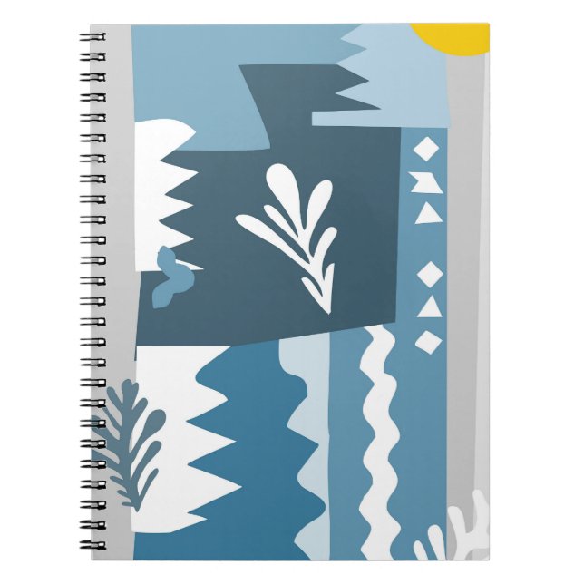 Caderno Espiral Notebook com formato Abstrato azul (Frente)
