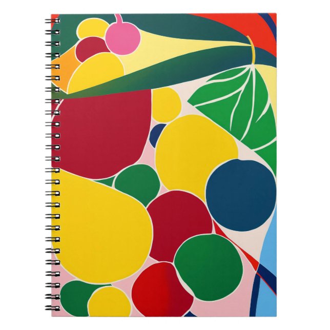 Caderno Espiral Notebook com Fruta colorida (Frente)