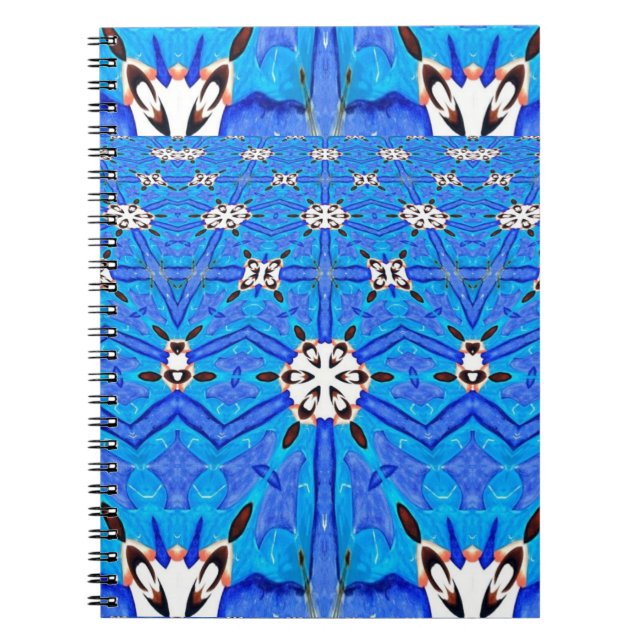 Caderno Espiral notebook com grade de matriz azul (Frente)