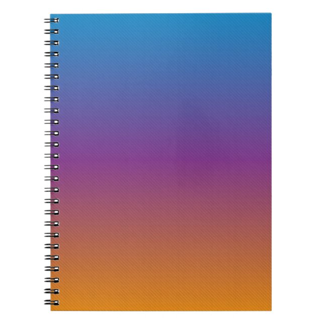 Caderno Espiral Notebook com gradiente azul, roxo e laranja (Frente)