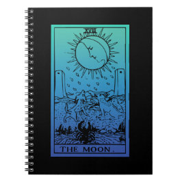 Caderno Espiral Notebook com gradiente de placa de tarô de lua