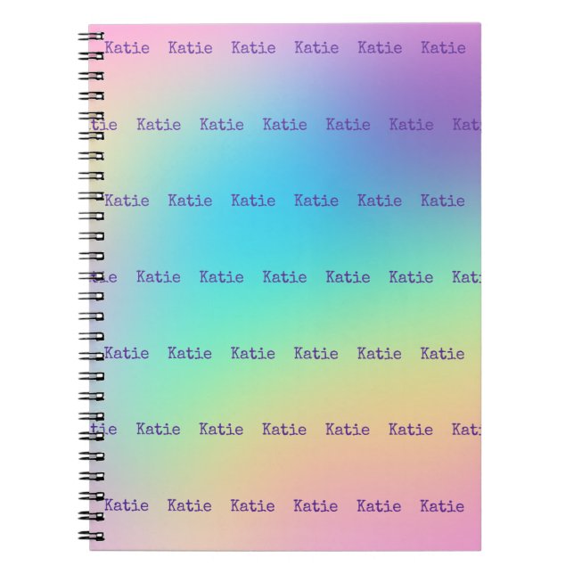 Caderno Espiral Notebook com gradiente Pastel Rainbow (Frente)