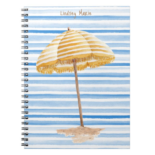 Caderno Espiral Notebook com guarda-chuva personalizado com aquare (Frente)