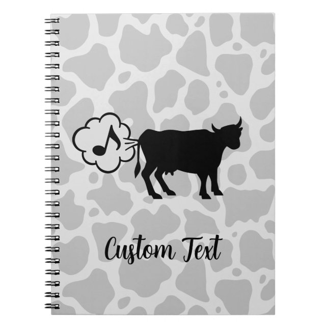 Caderno Espiral Notebook com Ícone de Metano de Vaca (Frente)