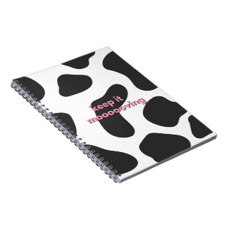 Caderno Espiral Notebook com Impressão da Cow College
