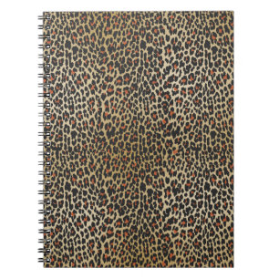 Caderno Espiral Notebook com Impressão de pele de leopardo