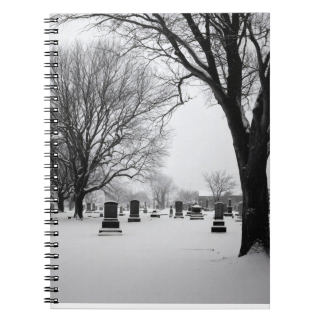 Caderno Espiral Notebook com inclinação do cemitério de neve (Frente)