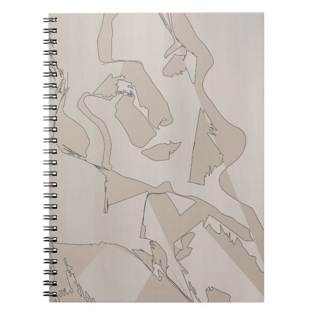 Caderno Espiral Notebook com linha mínima abstrato (Frente)