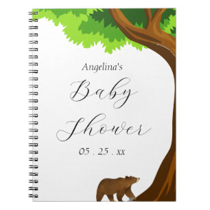 Caderno Espiral Notebook com lista de presentes de Chá de fraldas