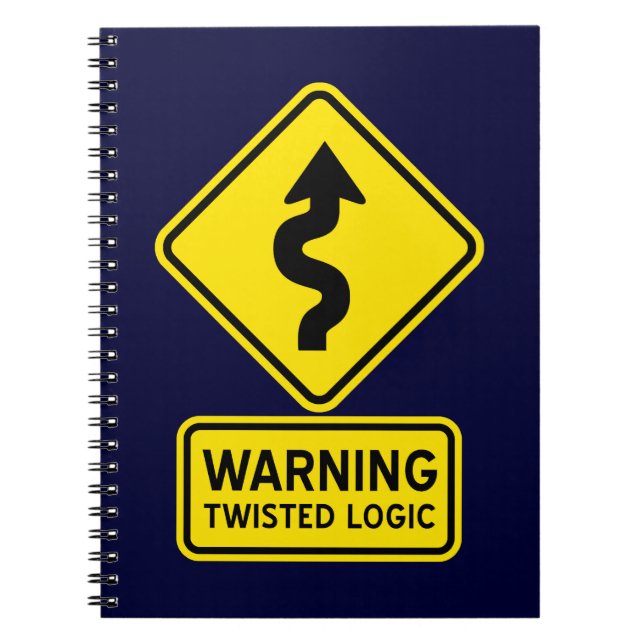 Caderno Espiral Notebook com lógica retorcida (Frente)