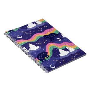 Caderno Espiral Notebook com luzes de norte