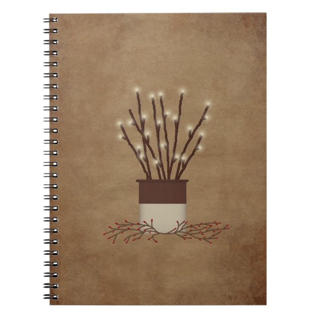 Caderno Espiral Notebook com luzes de ramificação primitivas (Frente)