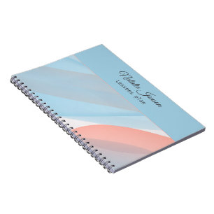 Caderno Espiral Notebook com marinho azul coral com nome mínimo Es