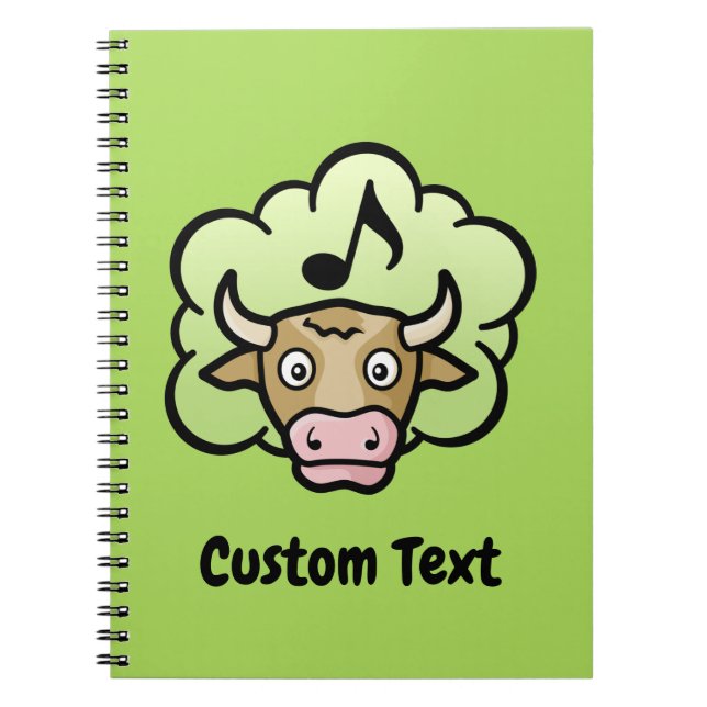 Caderno Espiral Notebook com metano de vaca (Frente)