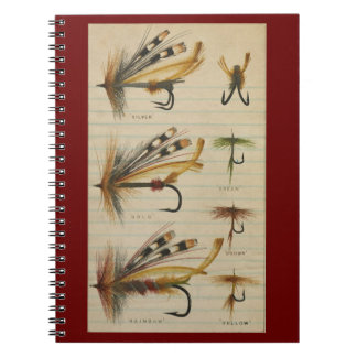 Caderno Espiral Notebook com moscas que pescam moscas