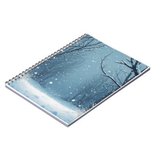 Caderno Espiral notebook com neve