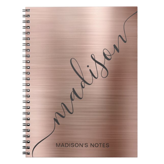 Caderno Espiral Notebook com nome de script do Monograma Dourado d (Frente)