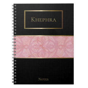 Caderno Espiral Notebook com Nome Monograma de Cores Úmidas
