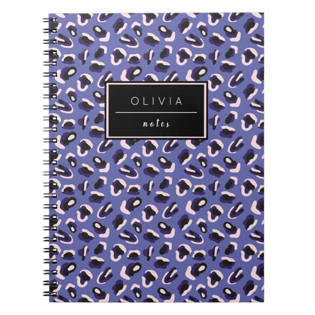 Caderno Espiral Notebook com nome para impressão animal Periwinkle (Frente)