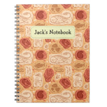 Notebook com nome personalizado Dinossaur Fossils
