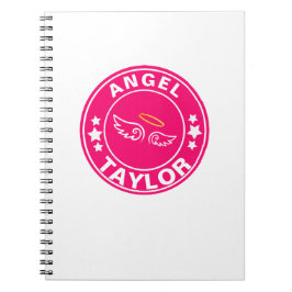 Caderno Espiral Notebook com nome personalizado princesa Anjo Rosa