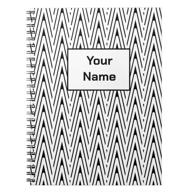 Caderno Espiral Notebook com nome personalizado Zig Zag Spiral (Frente)