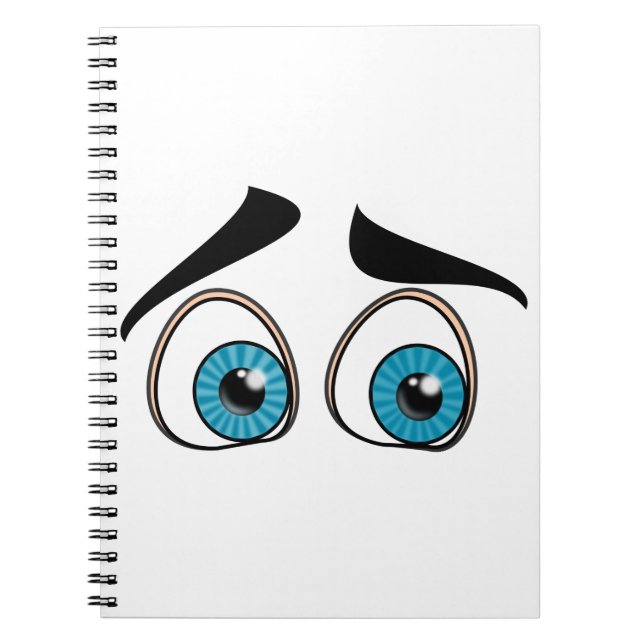 Caderno Espiral Notebook com olhos azuis curiosos (Frente)