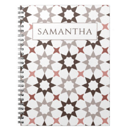 Caderno Espiral Notebook com padrão árabe