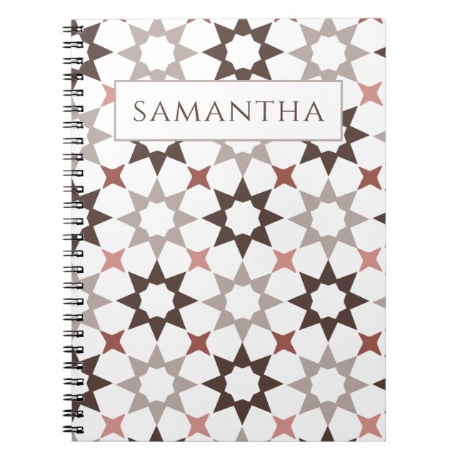 Caderno Espiral Notebook com padrão árabe (Frente)