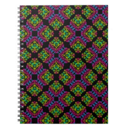 Caderno Espiral notebook com padrão arco-íris encaracolado