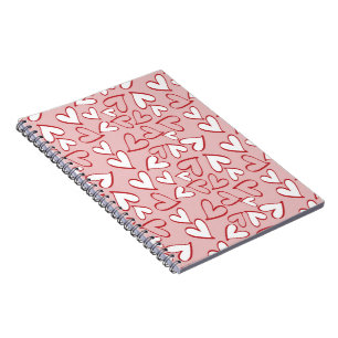Caderno Espiral Notebook com padrão cardíaco