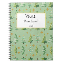 Notebook com padrão de árvore de Natal