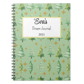 Caderno Espiral Notebook com padrão de árvore de Natal