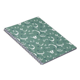 Caderno Espiral Notebook com padrão de caligrafia árabe