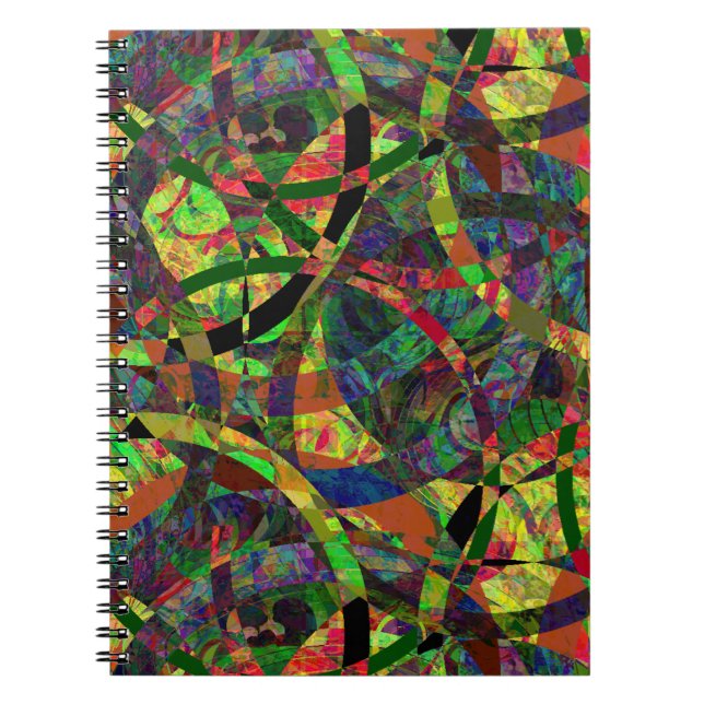 Caderno Espiral Notebook com padrão de círculo de abstrato (Frente)