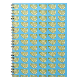Caderno Espiral Notebook com padrão de fatia de Limão verde