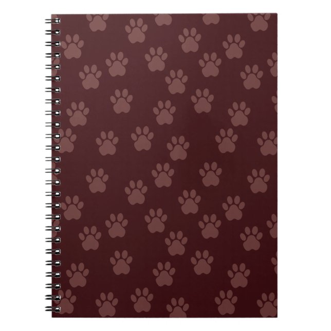 Caderno Espiral Notebook com padrão de pata de cão (Frente)