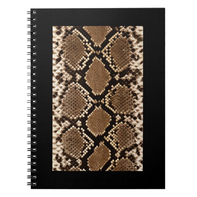 Caderno Espiral Notebook com padrão de pele cobra (Frente)