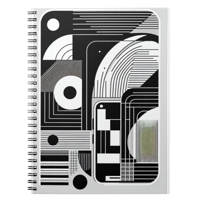 Caderno Espiral Notebook com padrão de rede antigo (Frente)