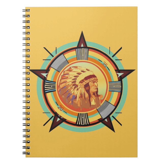 Caderno Espiral Notebook com padrão de teste de cabeça na Índia (Frente)
