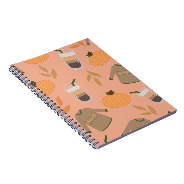 Caderno Espiral Notebook com padrão espiral de suéter Cozy (Lado Direito)