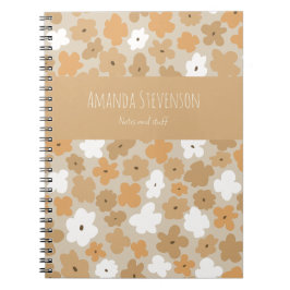 Caderno Espiral Notebook com padrão floral retrô