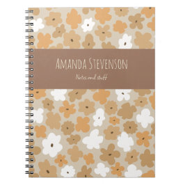 Caderno Espiral Notebook com padrão floral retrô